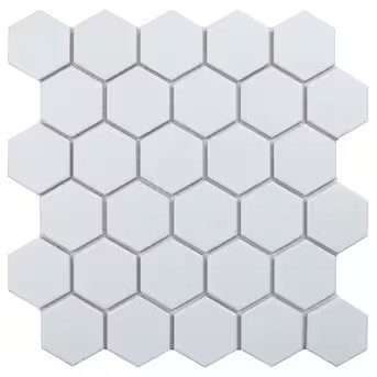 WS Tiles Porcelain Perfection White 11-in x 11-in Matte Porcelain Hexagon Floor and Wall Tile (9.... | Lowe's