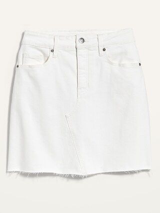 High-Waisted Button-Fly Cut-Off Jean Skirt for Women | Old Navy (CA)