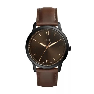 Fossil Men's Minimalist Three-Hand Brown Leather Watch | Belk