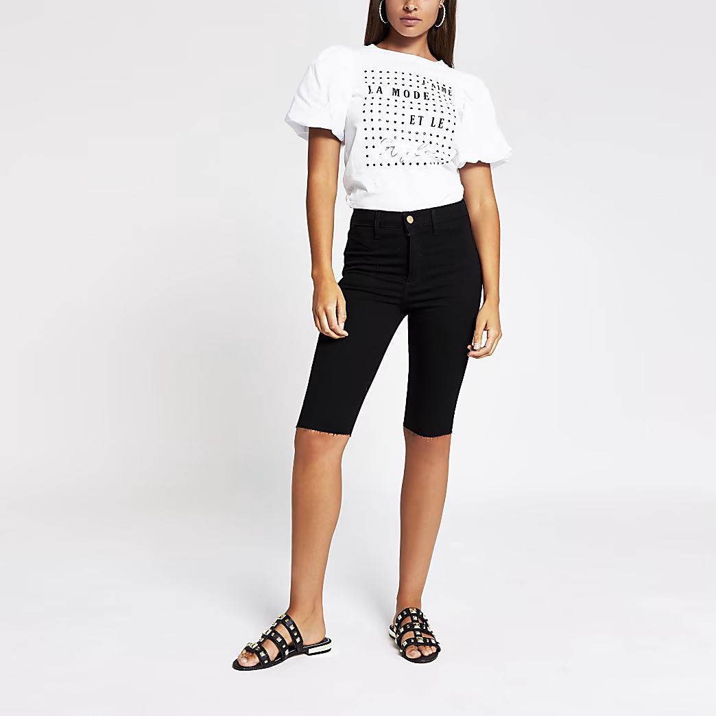 White slogan print la mode T-shirt | River Island (UK & IE)