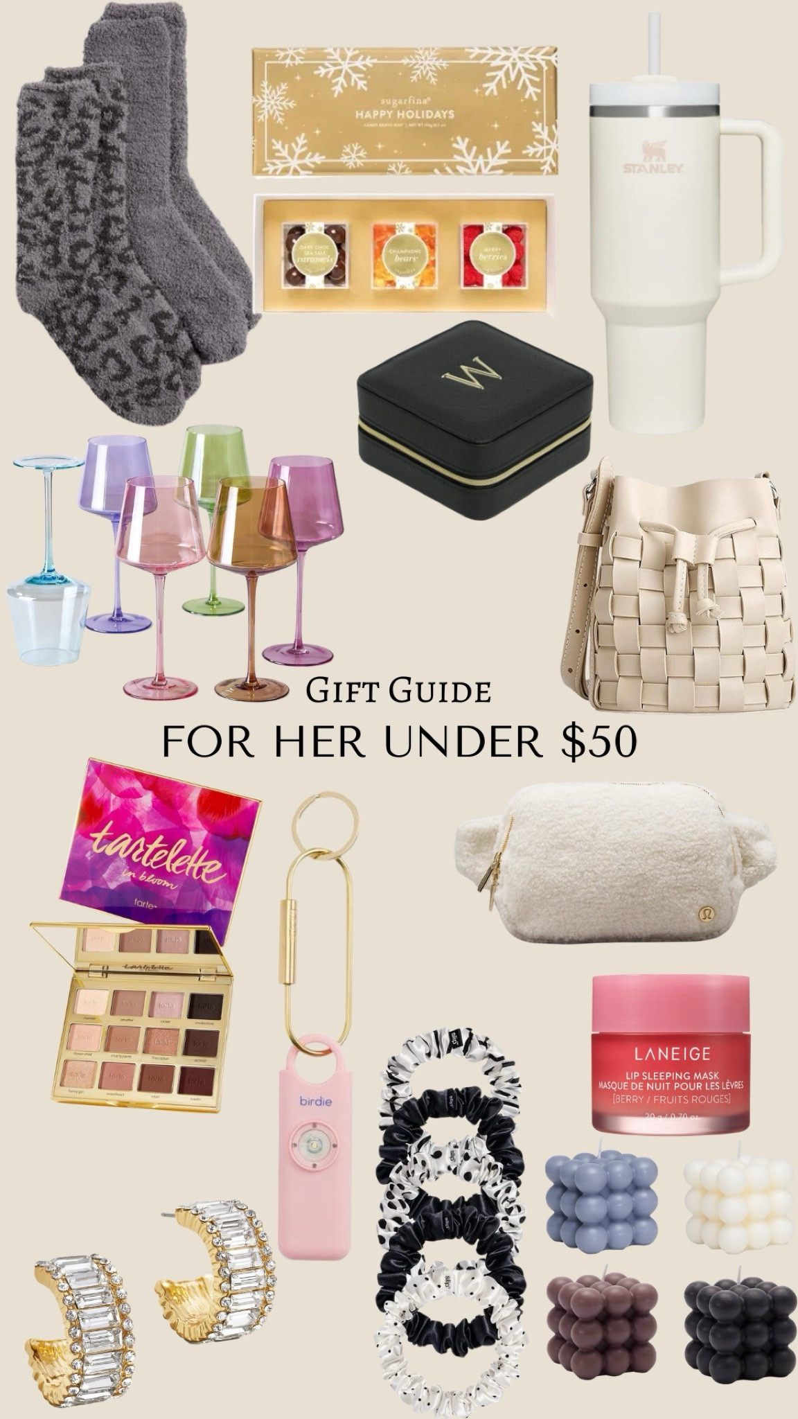 Gift guide for her under $50! 


Bag, lululemon, Tarte, makeup, Stanley, jewelry, slip, birdie, candles, baublebar, earrings, barefoot dreams, socks, wine glasses

#LTKGiftGuide #LTKfindsunder50