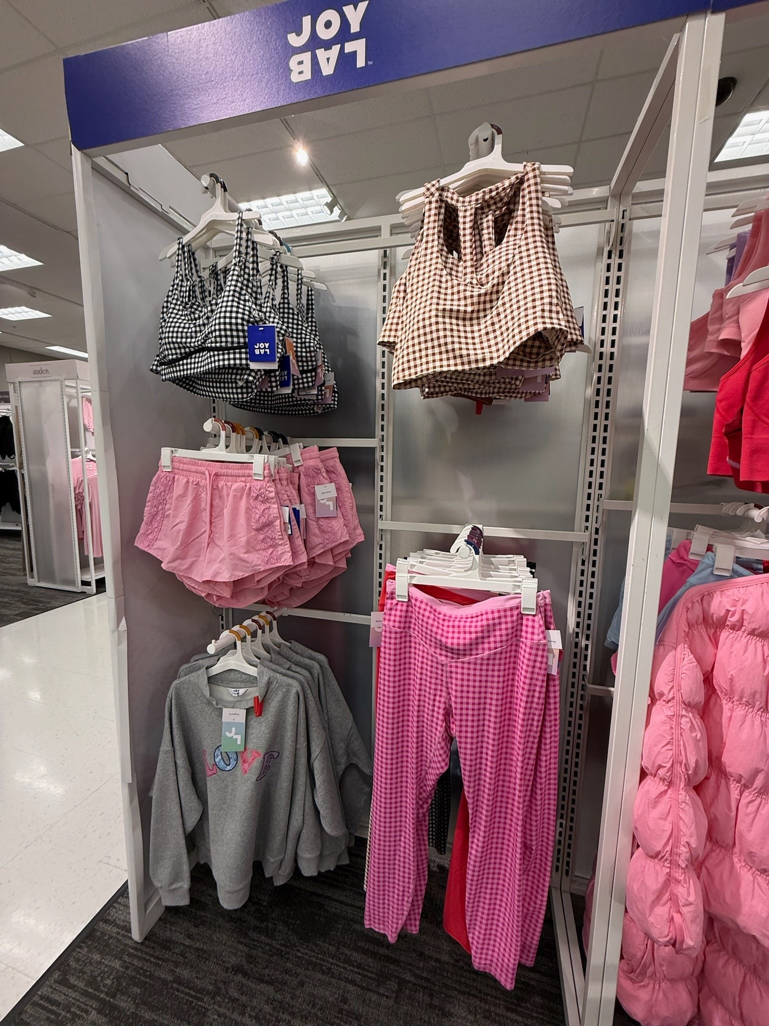 Target Joylab activewear collection// gingham pattern sports bra / gingham workout leggings / crochet trim woven shorts / mock neck sweatshirt 

#LTKActive #LTKMidsize #LTKfitnessgoals
