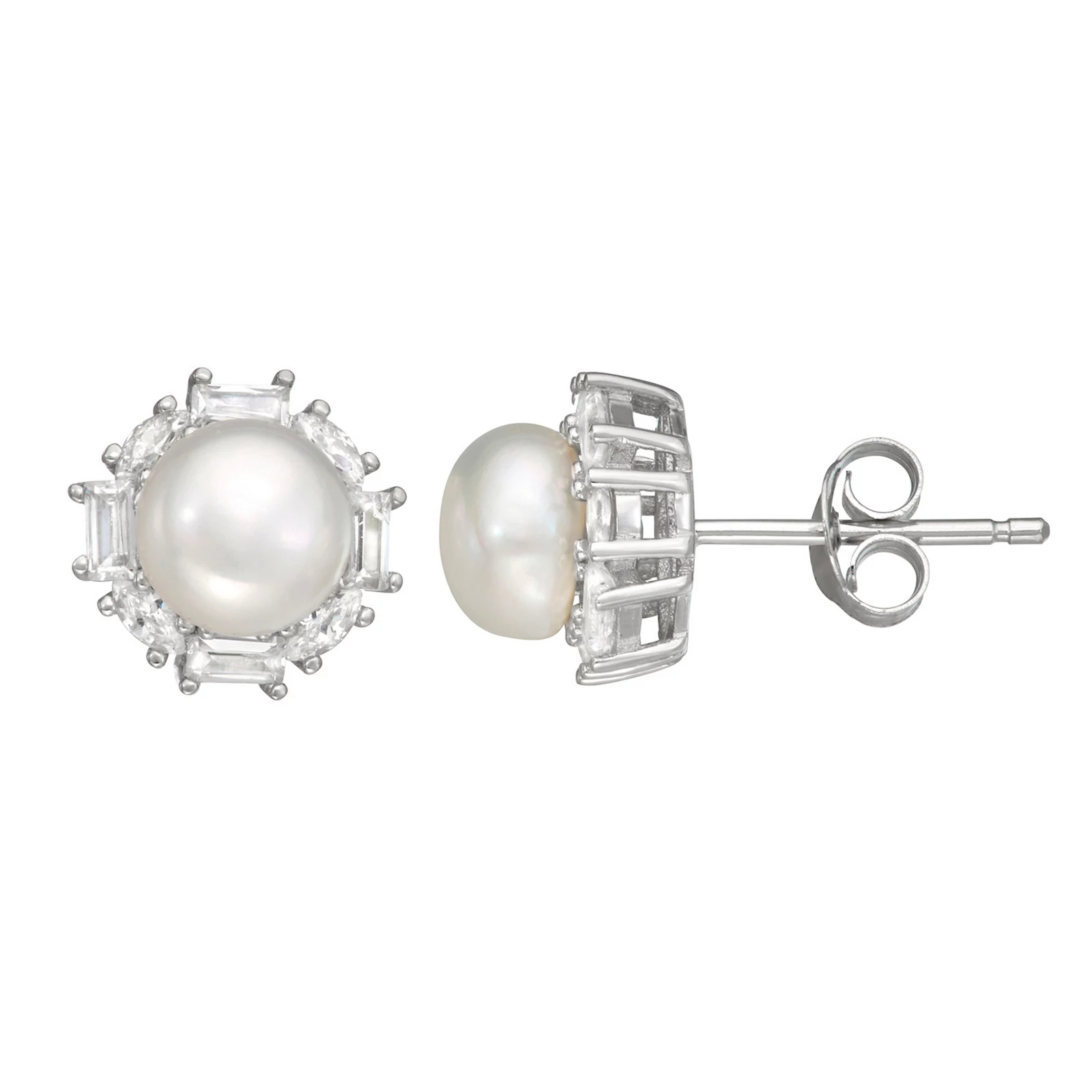 Sterling Silver Freshwater Cultured Pearl Earrings, Women's, White | Kohl's