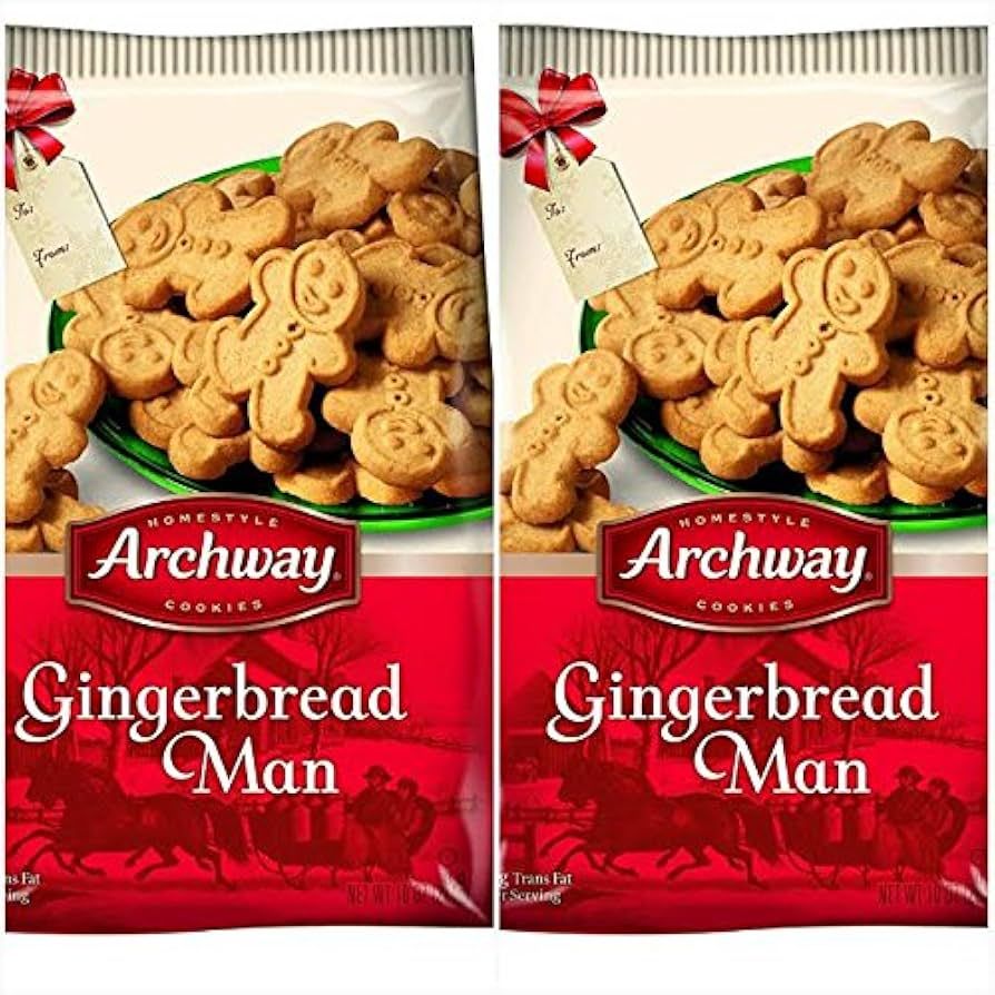 Archway Holiday Gingerbread Man Cookies Twin Pack Bags 10oz Ea | Amazon (US)