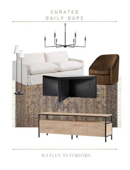 how i’d style today’s dupe! 

designer dupe, look for less, mcgee & co
dupe, studio mcgee dupe, fall refresh, living room inspo, living room mood board, living room decor, white sofa, area rug, living room chandelier, brown accent chair, swivel chair, black coffee table, wood tv stand, wood media console 

#LTKSeasonal #LTKSale #LTKhome