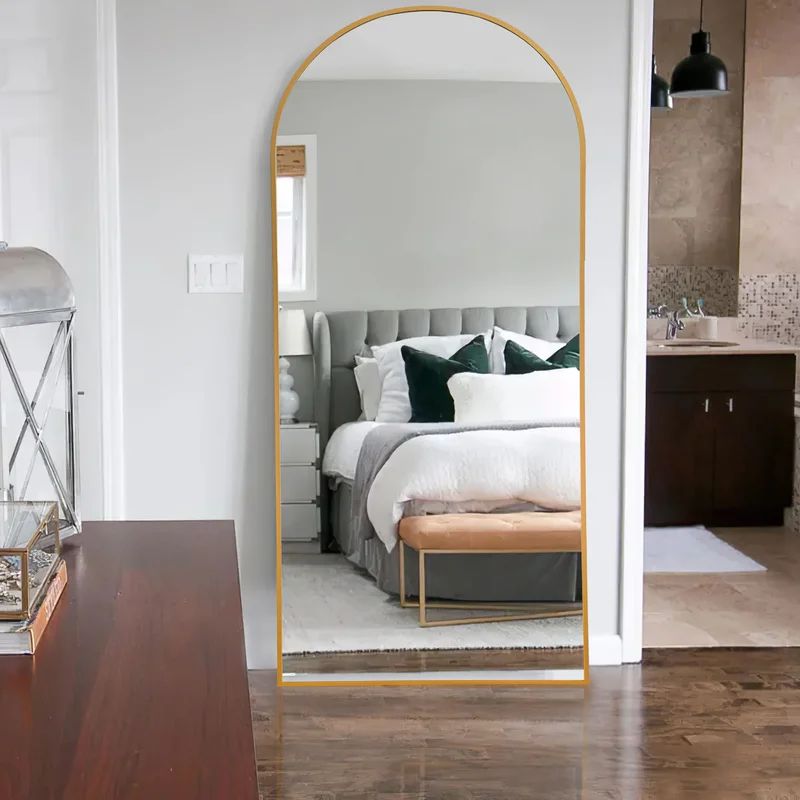 Arch Floor & Full Length Gold Framed Wall Mirror | Wayfair North America