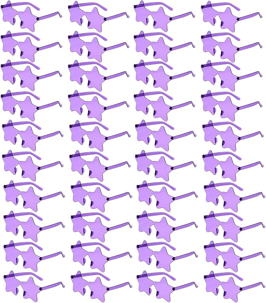 40 Pairs Rimless Star Sunglasses Bulk Wholesale Transparent Candy Color Star Glasses for Women Me... | Amazon (US)