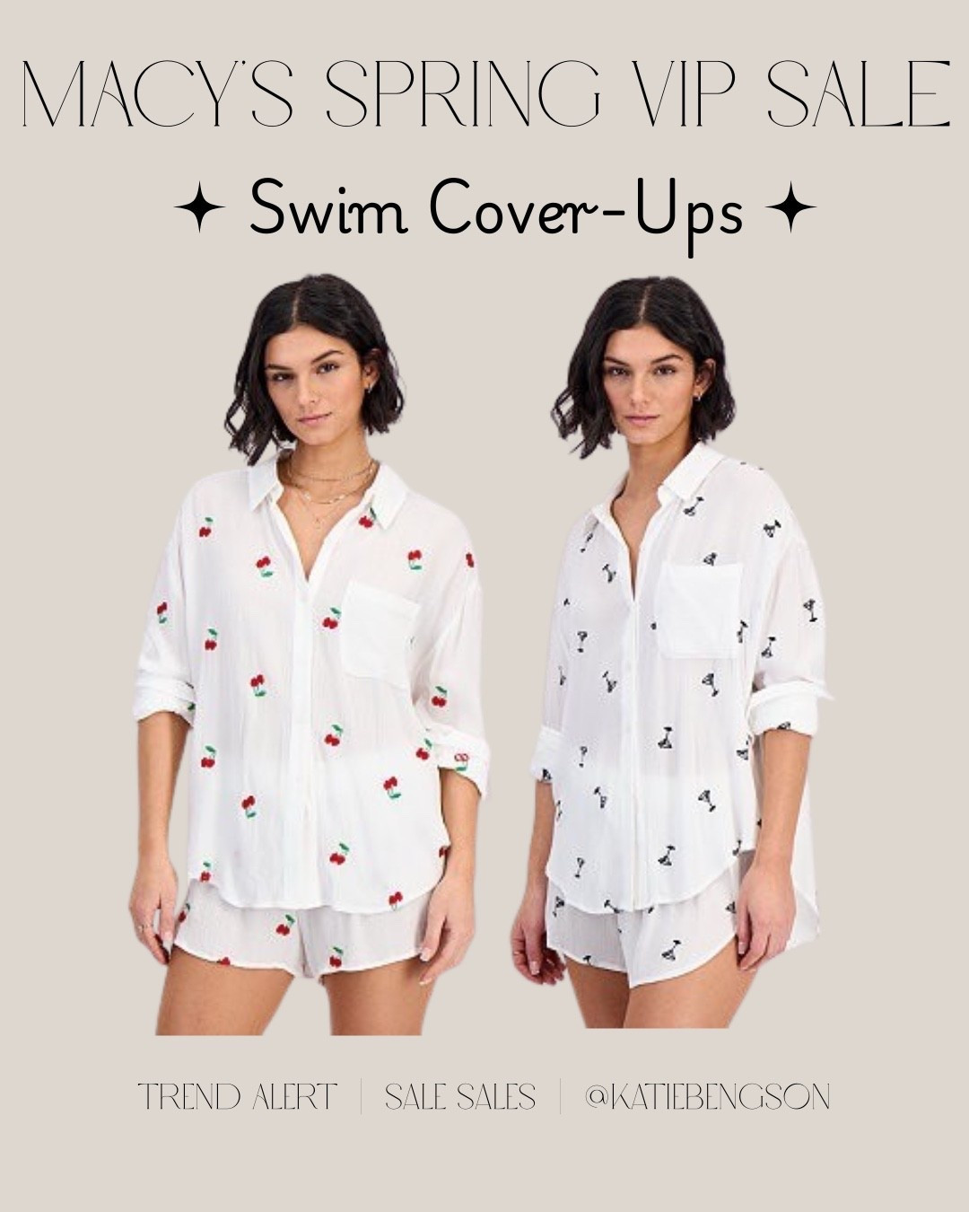 Macy’s Spring VIP Sale - embroidered swimsuit coverups on sale, cherry print, martini print 


#LTKSaleAlert #LTKSwim #LTKootd