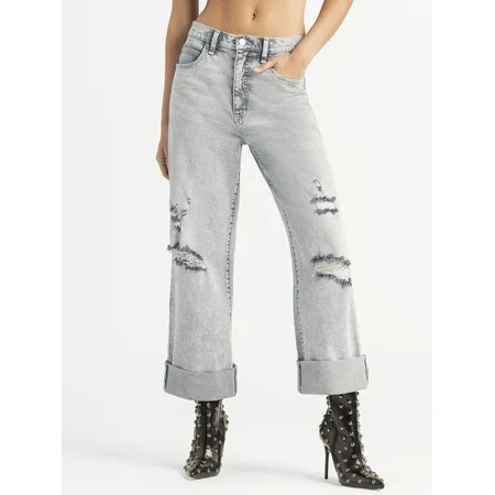 Jessica Simpson Women's and Women's Plus Zinnia Boyfriend Jeans, 25" Inseam, Sizes 2-24 | Walmart (US)