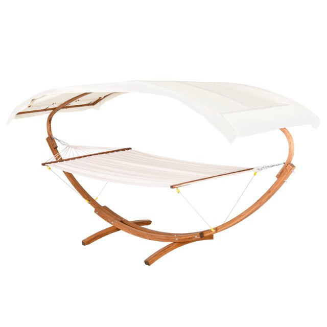 Patio Outdoor Curved Arc Hammock Stand Wooden Bed Camping Canopy | Walmart (US)