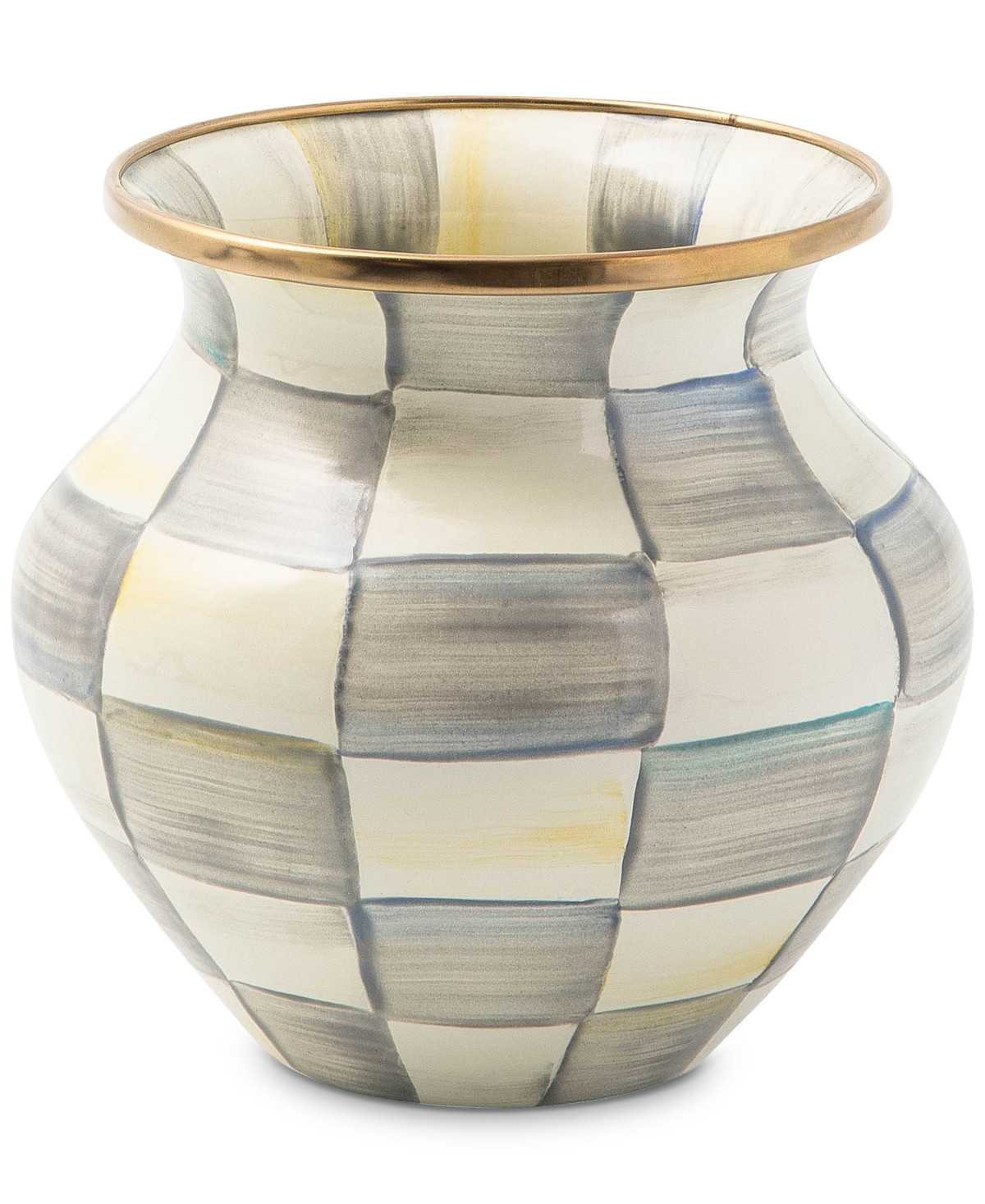 Mackenzie- Childs Sterling Check Enamel Vase | Macy's