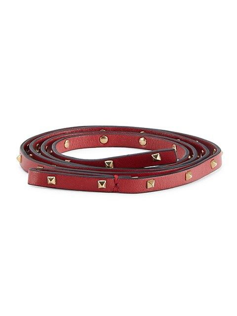 Valentino Garavani Rockstud Slim Leather Belt on SALE | Saks OFF 5TH | Saks Fifth Avenue OFF 5TH