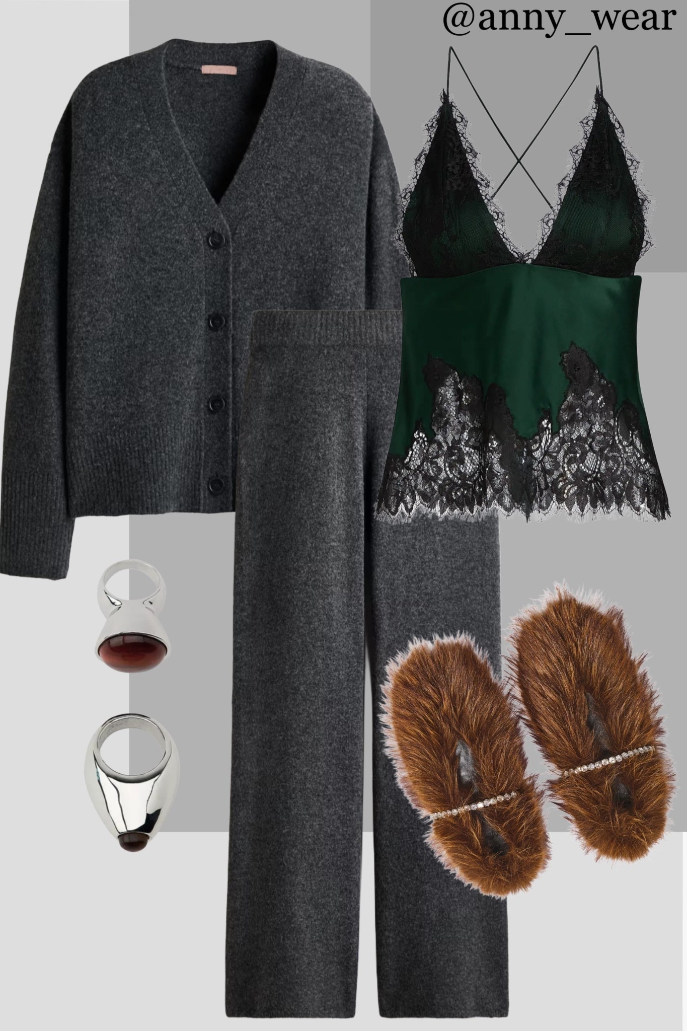 Cozy holiday vibes 

Grey cardigan 
Gray pants 
Knit pants 
Grey trousers 
Gray sweater 
Silk top
Lace top
Zara rings
loungewear womens loungewear two piece lounge set lounge wear lounge wear set loungewear outfit loungewear set two piece dress two piece lounge set two piece outfits two piece pant set two piece set two piece summer set two piece sweater #LTKfindsunder50 #LTKsalealert #LTKfindsunder100 #LTKstyletip 

#LTKGiftGuide #LTKHoliday #LTKootd