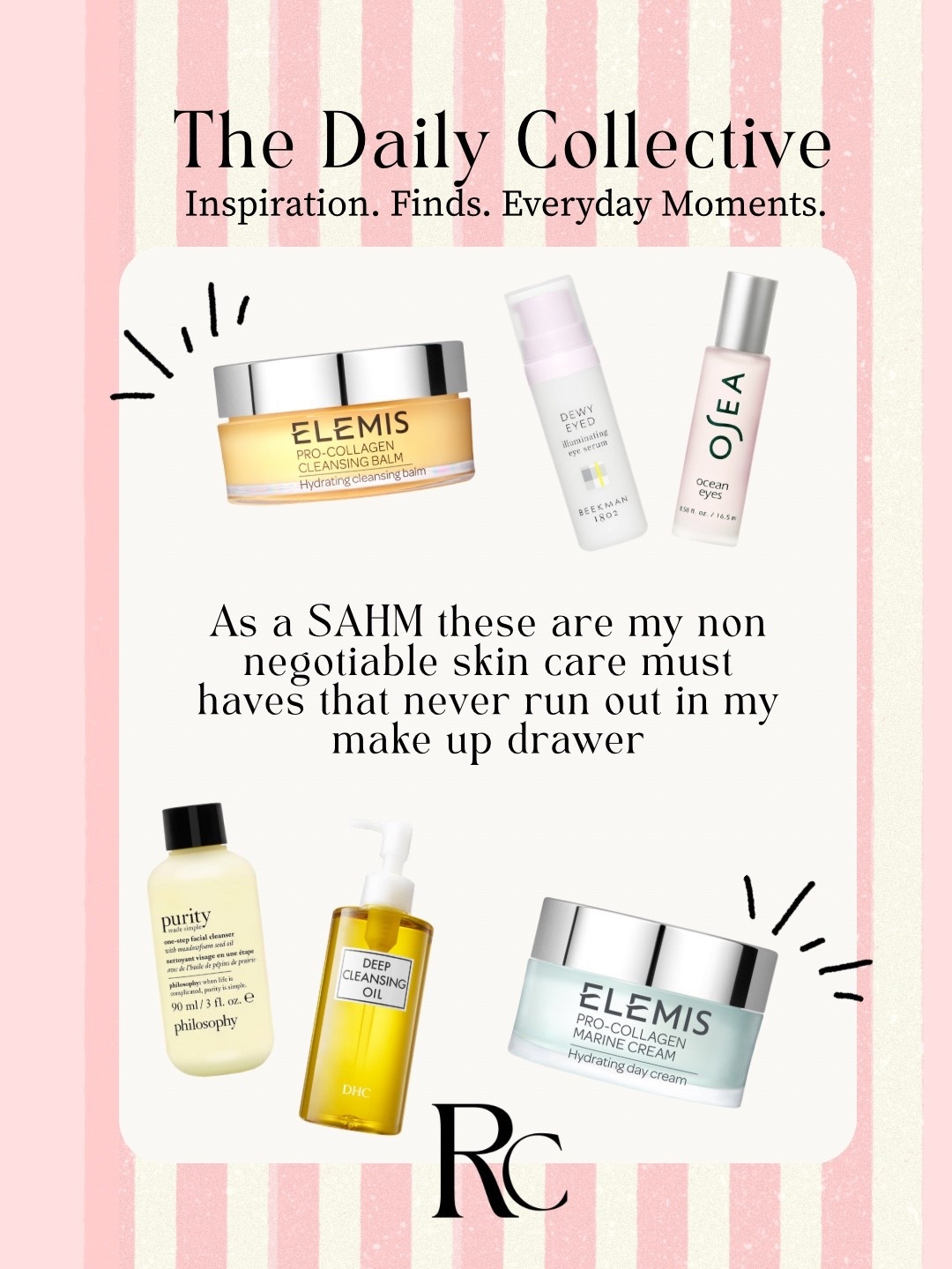 One of my friends recently told me my skin was glowing and immediately wanted to know what I was using. These are the skincare products I’ve been loyal to for almost a year—and the ones I continue to repurchase over and over again. They never leave my makeup drawer.

Every night I double cleanse, follow with a rich, nourishing moisturizer, and finish with the Ocean Eyes eye serum—and that eye serum is truly gold. It’s the one product I feel has made the biggest difference in how refreshed and awake my skin looks, even on minimal sleep days.

If you’re looking for a simple, consistent routine with products that actually deliver, these are my must-haves.

skincare favorites | glowing skin routine | double cleanse | hydrating moisturizer | eye serum | everyday skincare | makeup drawer staples | self care essentials

#LTKmomlife #LTKBeauty #LTKdayinmylife