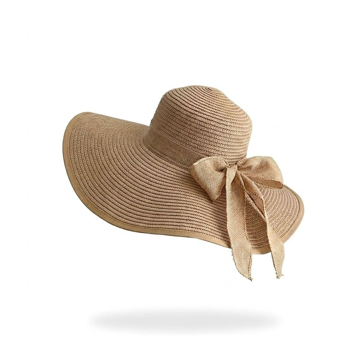 Anna-Kaci Women Wide Brim Straw Sun Hat with Bow Tie Summer Beach Floppy Hat UV Protection, Khaki | Target