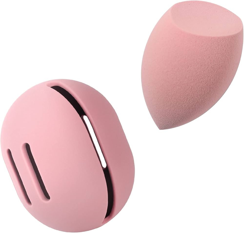 FERYES Makeup Sponge Holder with Makeup Sponge– Eco-Friendly Silicone Beauty Make Up Blender Ca... | Amazon (US)