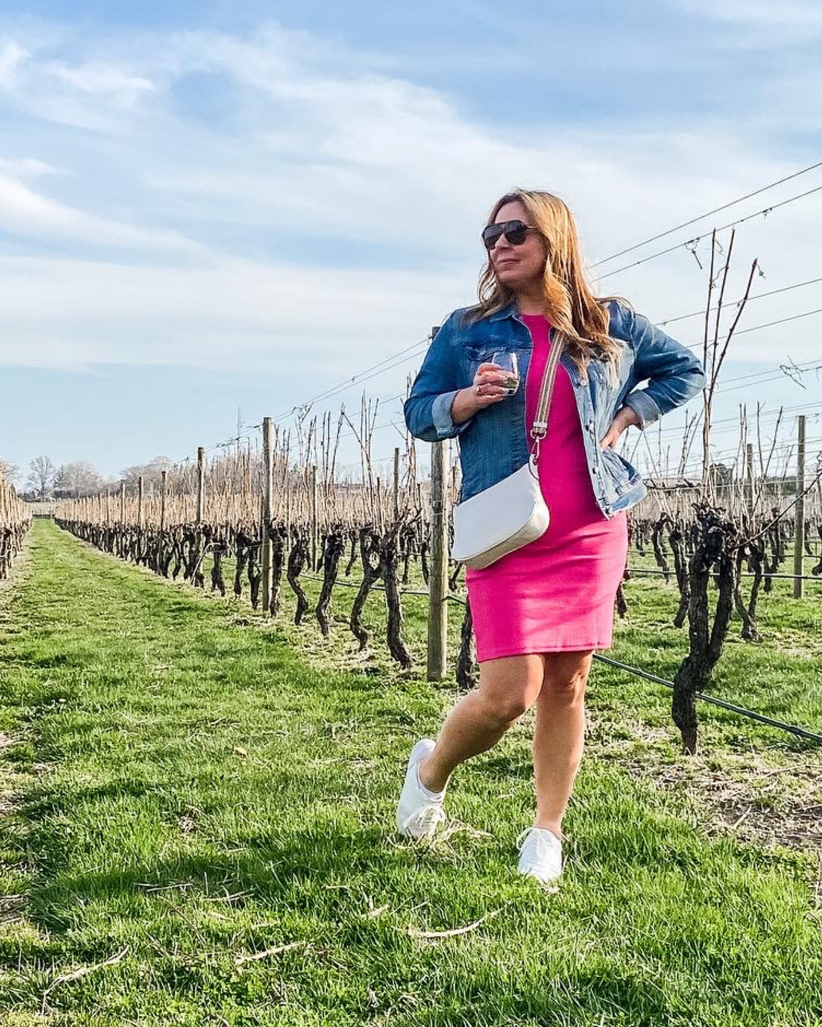 Spring outfit idea, Dress is 50% off today! Pair it with a denim jacket and sneakers. Wearing a large in dress and jacket. I think my crossbody is sold out in white, linked similar







Midsize fashion, winery outfit, mom style, over 40 style, Kate Spade crossbody bag #ltktravel

#LTKstyletip #LTKFind #LTKSeasonal