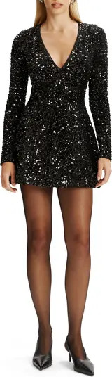 Eida Long Sleeve Sequin Minidress | Nordstrom