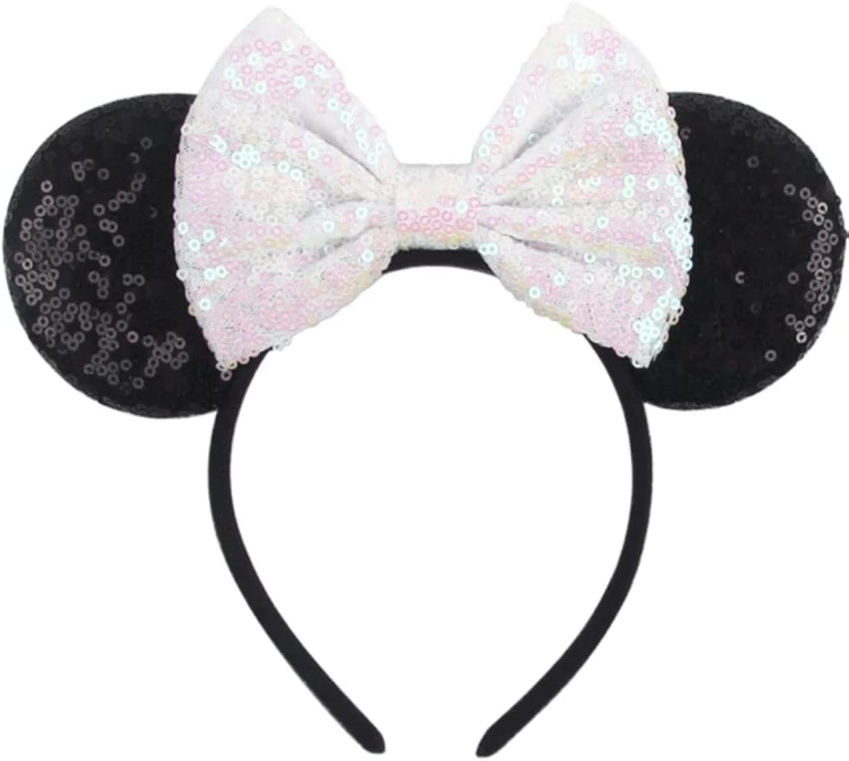 Iridescent Minnie Ears, White Mickey Ears, Wedding White Minnie Ears, Sparkly Mouse Ears, Bride Ears | Amazon (US)