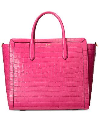 Lauren Ralph Lauren Embossed Leather Large Tyler Tote & Reviews - Handbags & Accessories - Macy's | Macys (US)