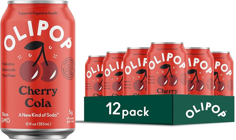 OLIPOP Prebiotic Soda Pop, Cherry Cola, Pantry Pack Packed with Prebiotics, Fiber, and Botanicals... | Amazon (US)