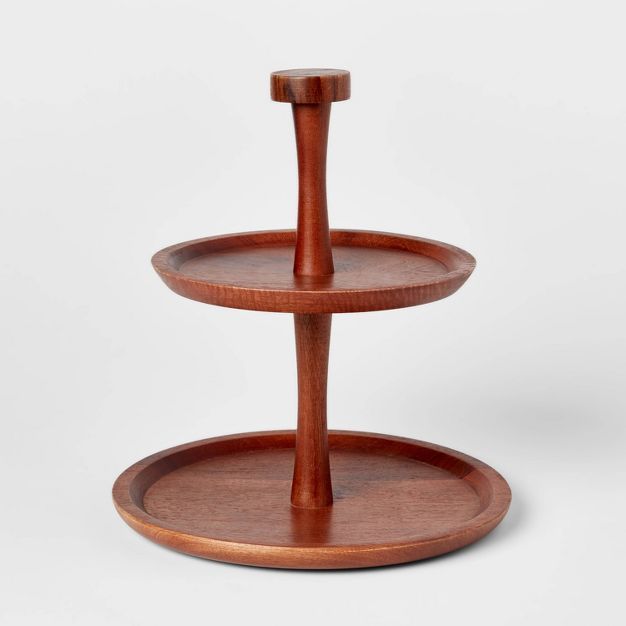Wood 2-Tier Signature Serving Stand - Threshold™ | Target