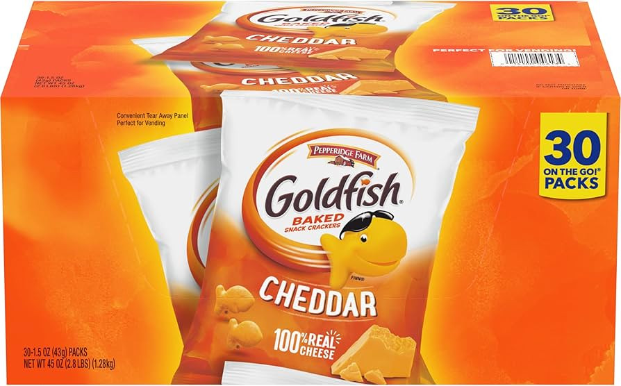 Pepperidge Farm Goldfish Cheddar Crackers, 1.5 oz. Snack Packs, 30 Count | Amazon (US)