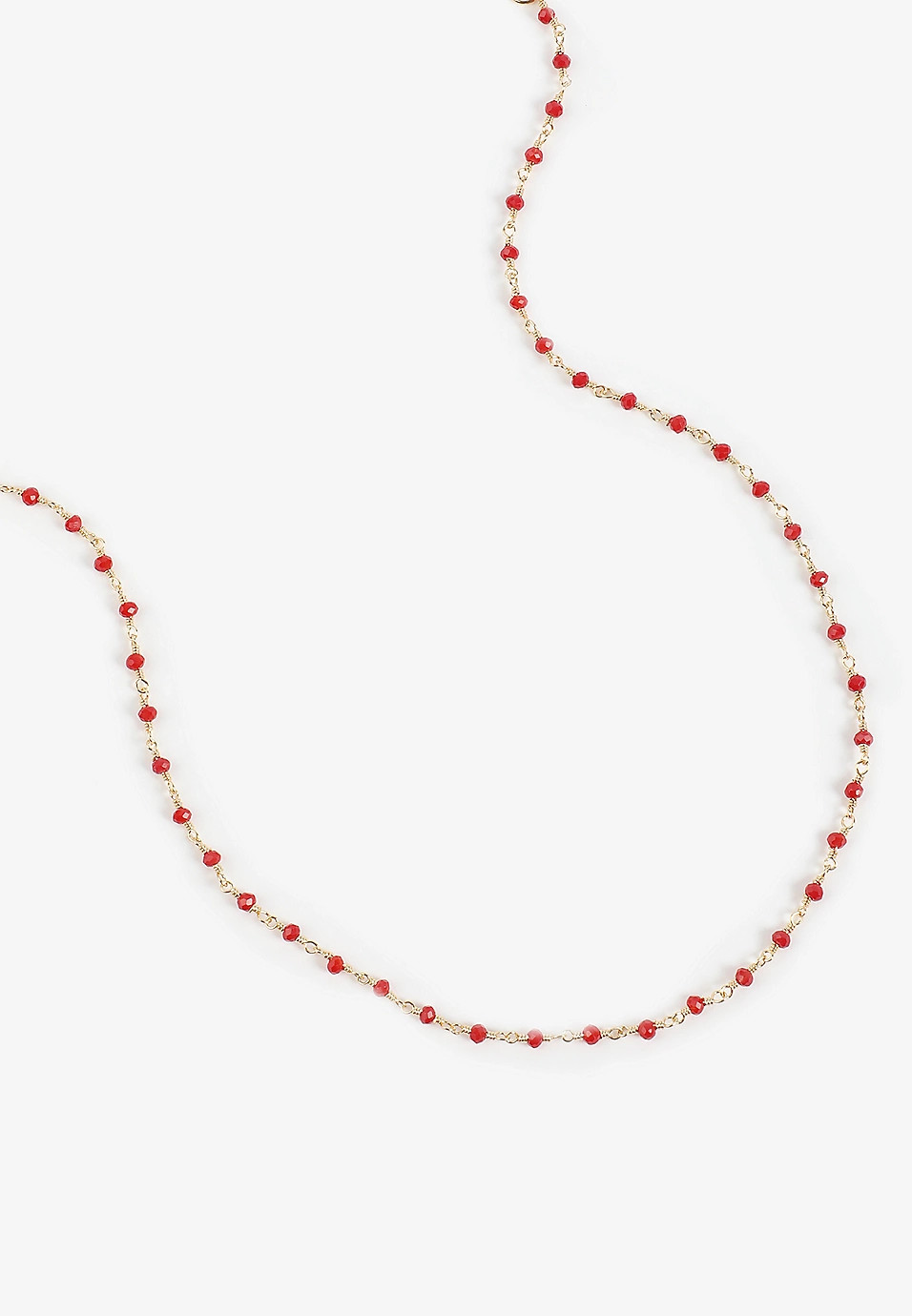 Everyday Layers Gold Red Beaded Necklace | Maurices