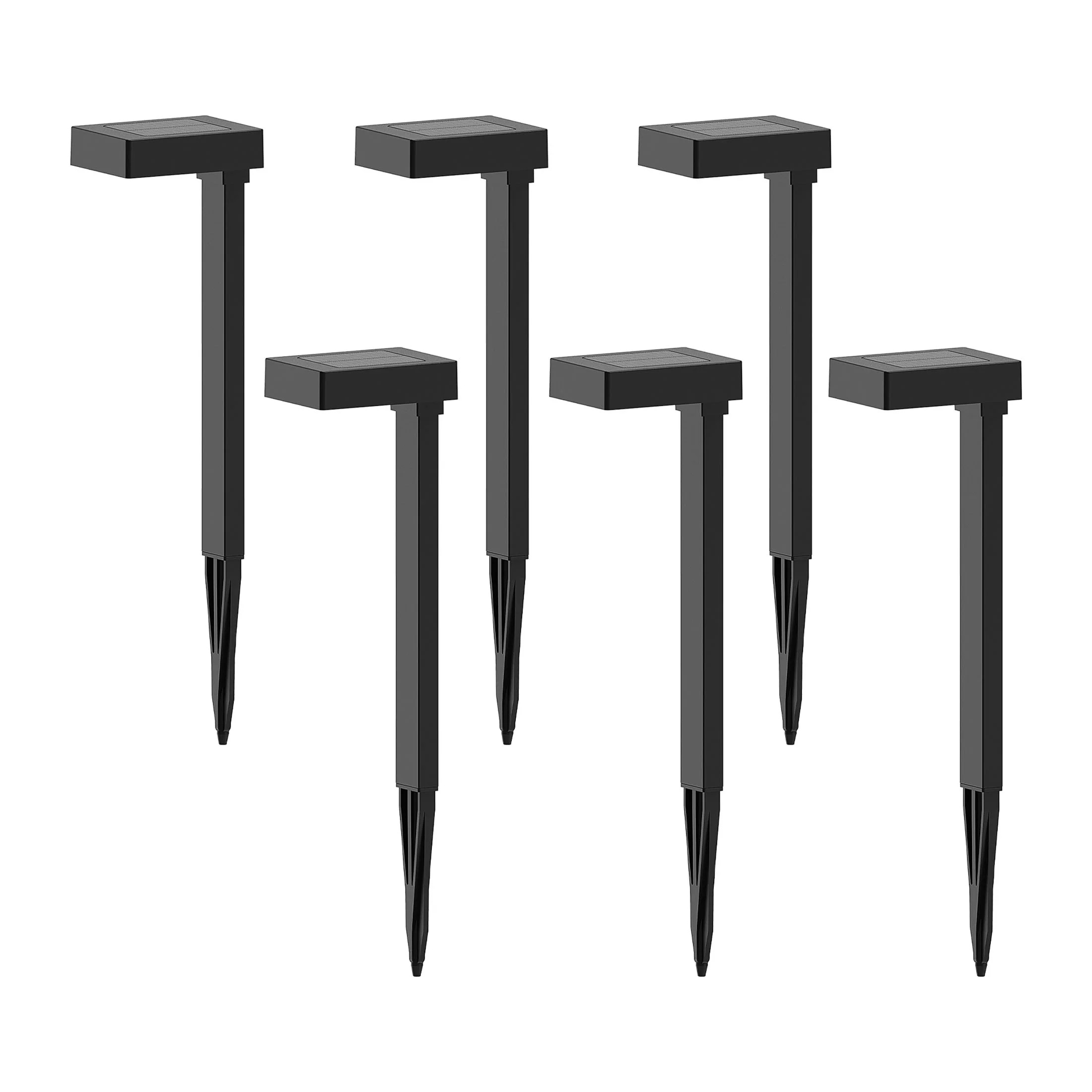 Mainstays Solar Powered Modern Edge Pathway Down Light and Landscape Light, 15 Lumens (6 Count) -... | Walmart (US)