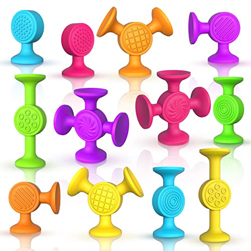 Toddlers Suction Cup Bath Toys: 12 Pcs Sensory Suction Bath Toys for Toddler, Kids Suction Fidget Toys Suction Cup Toys for Windows Travel | Amazon (US)