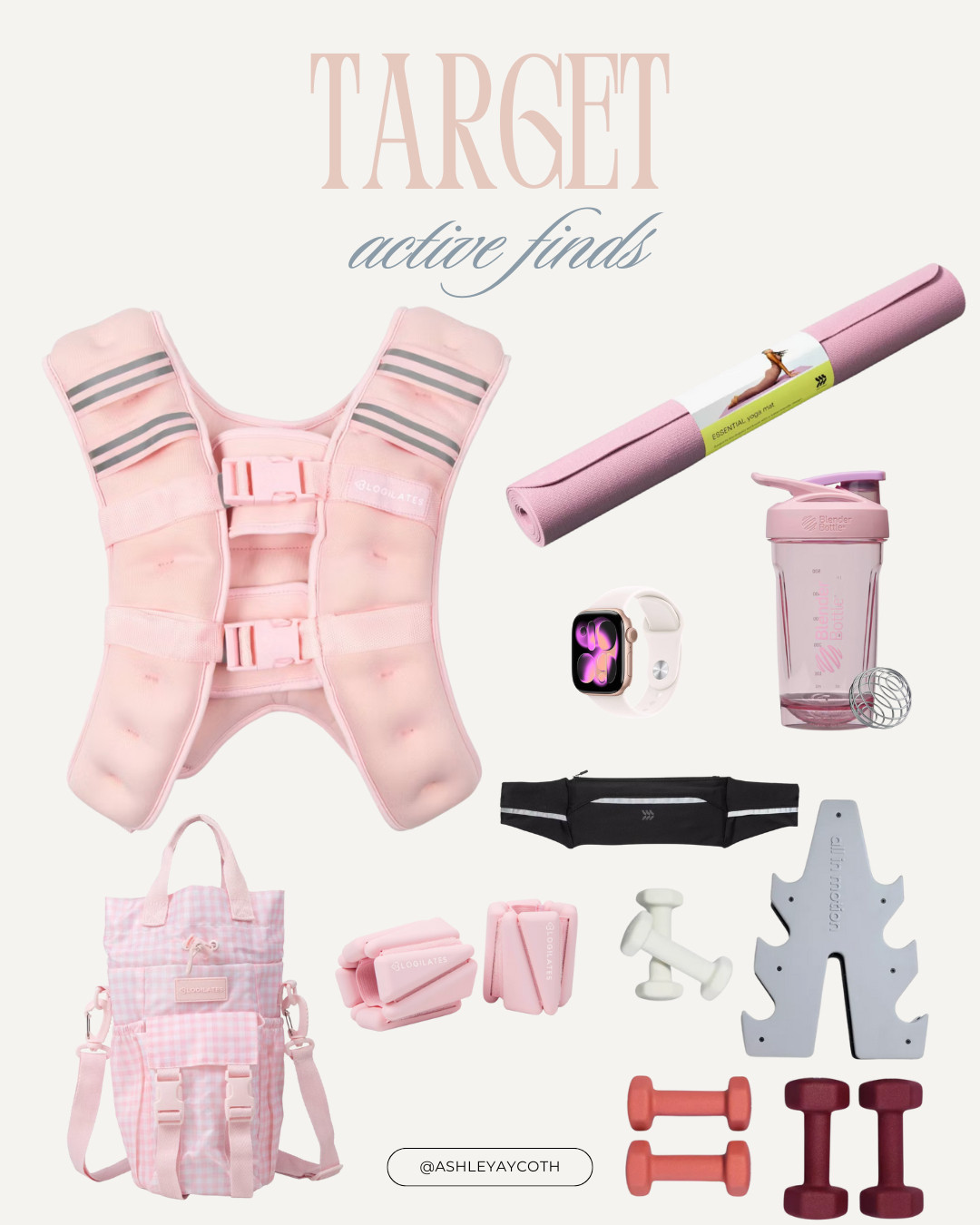 Target Active finds! I'm obsessed with this new pink weighted vest available in sizes 10 lbs. and 15 lbs. I got the 15 pound pink weighted vest and it is a workout! So if you are just starting your workout journey try the 10 pound vest! Y'all know I love anything pink ..from pink protein shaker bottle to pink yoga mats, to girly colored weights these Target finds are perfect to start your new years fitness goals! 

#target #weightedvest  pink weighted vest, pink yoga mat, pink bottle, pink ankle wrist weights, target sale, target new arrivals 

 #LTKfitnessgoals #LTKActive #LTKFindsUnder50