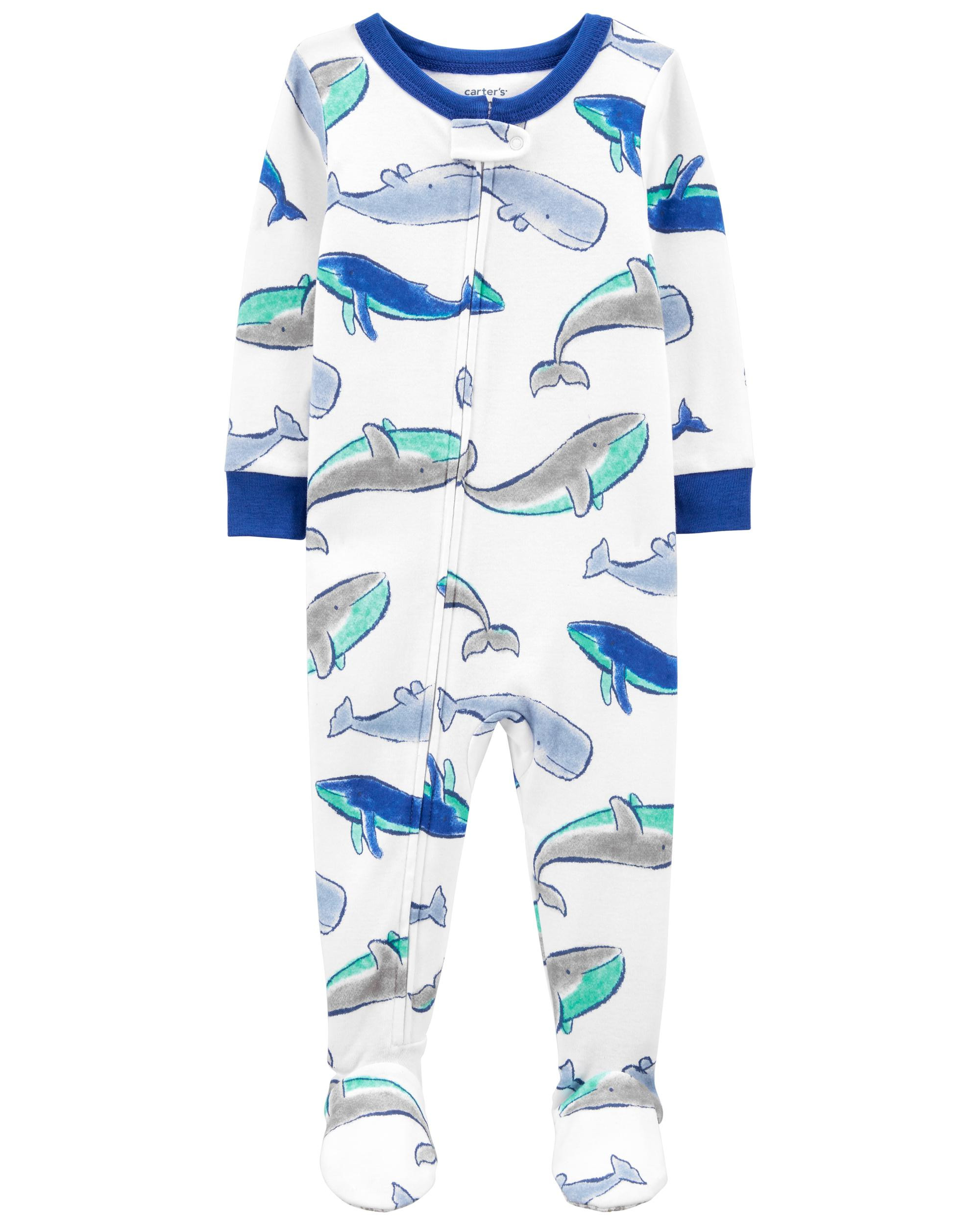 1-Piece Whale 100% Snug Fit Cotton Footie PJs | Carter's