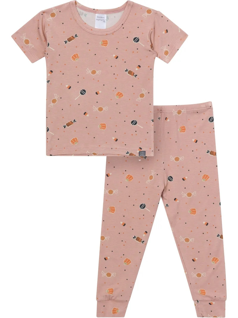 Modern Moments by Gerber Neutral Short Sleeve Halloween Pajama Set, 2-Piece, Sizes 12 Months - 5T | Walmart (US)