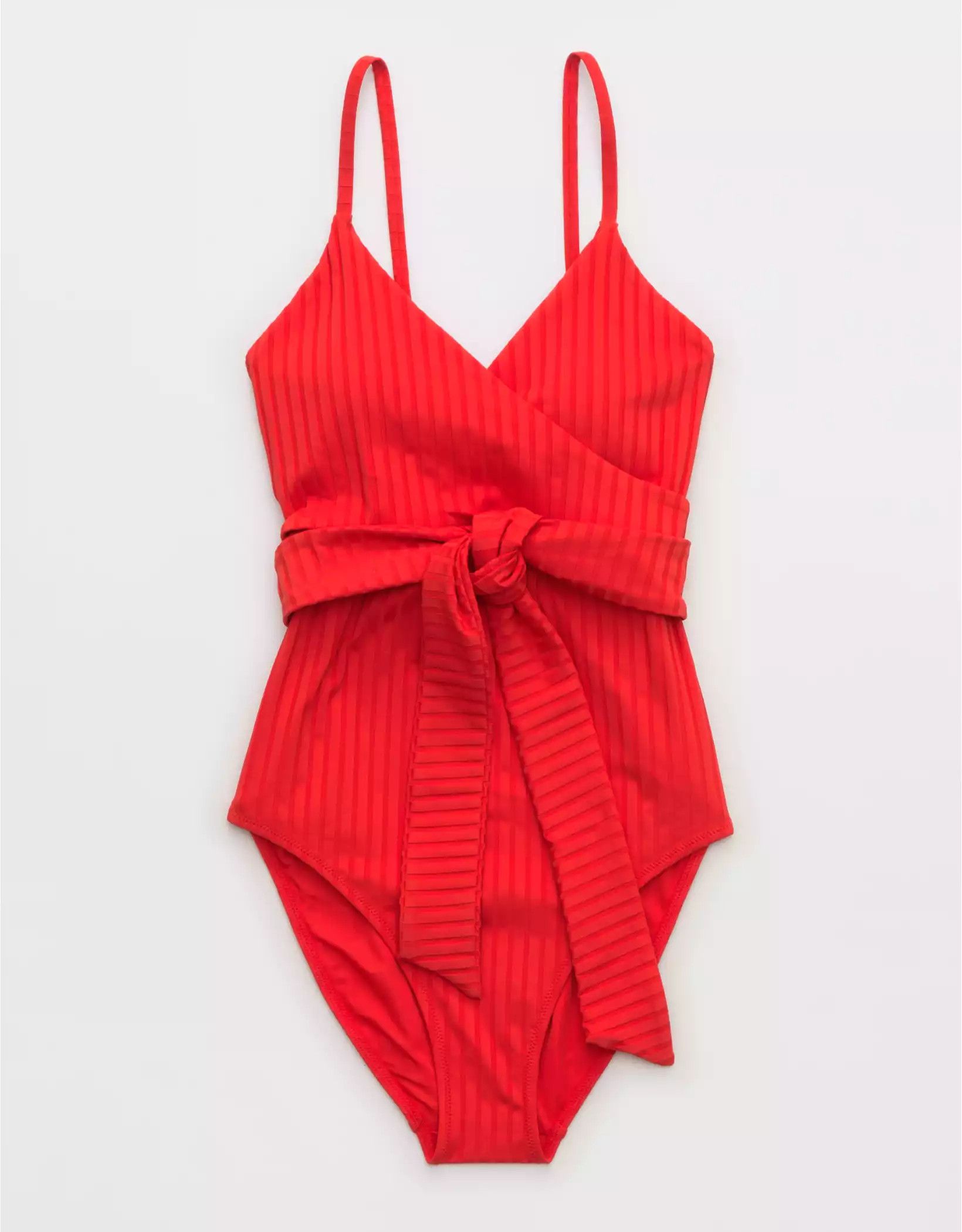 Aerie Wide Rib Wrap Piece Swimsuit | American Eagle Outfitters (US & CA)