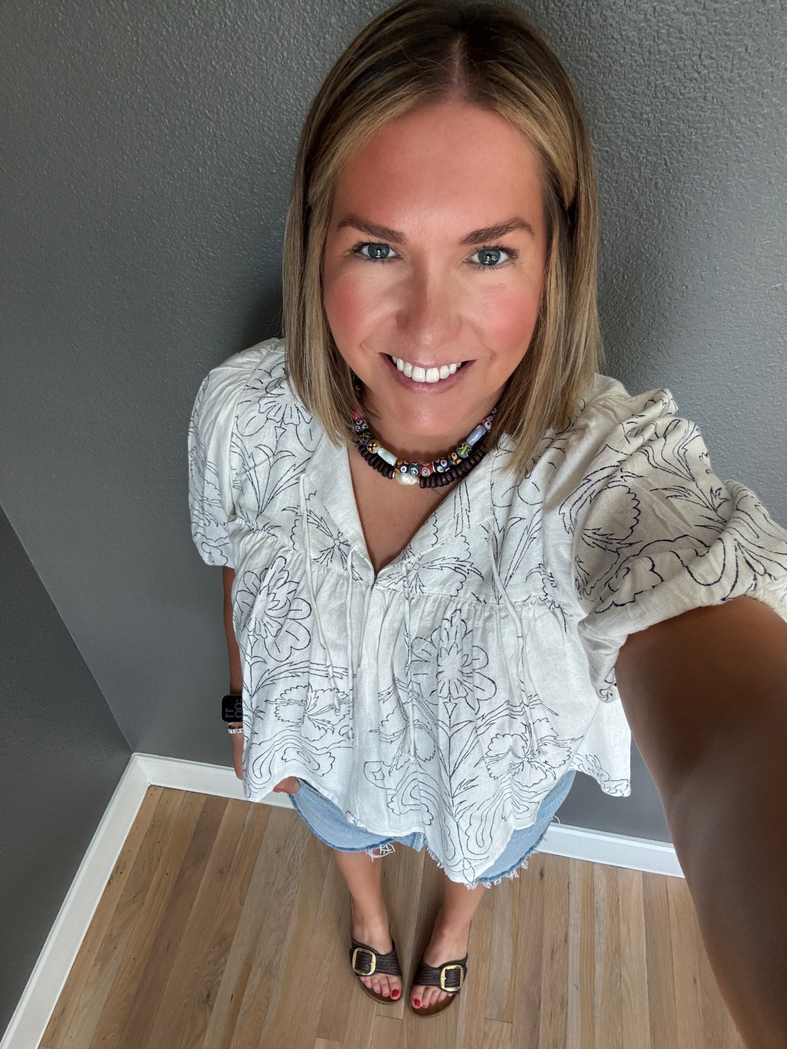 Heading to Georgia for a family wedding and actually got ready for my quick flight. It was an easy travel day and these Jean shorts are a great lenght especially when it’s definitely too warm for pants. I grabbed this blouse from EVEREVE and paired it with some beaded necklaces for a little color  

#LTKTravel #LTKootd #LTKMidsize
