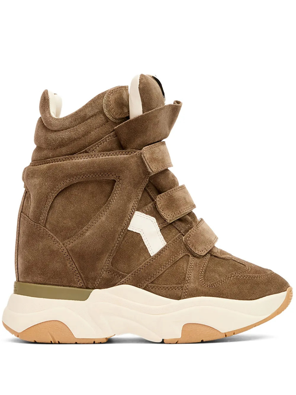 ISABEL MARANT Balskee suede wedge high-top sneakers - Brown | Farfetch Global
