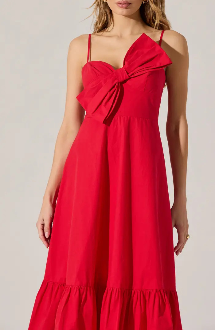 ASTR the Label Twisted Bow Detail Cotton Dress | Nordstrom | Nordstrom