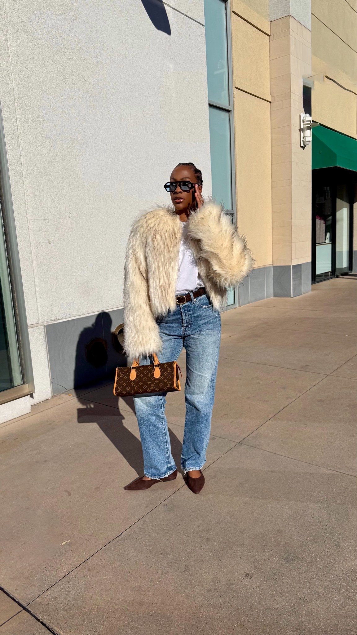 Winter outfit, faux fur coat, minimal chic 

#LTKootd