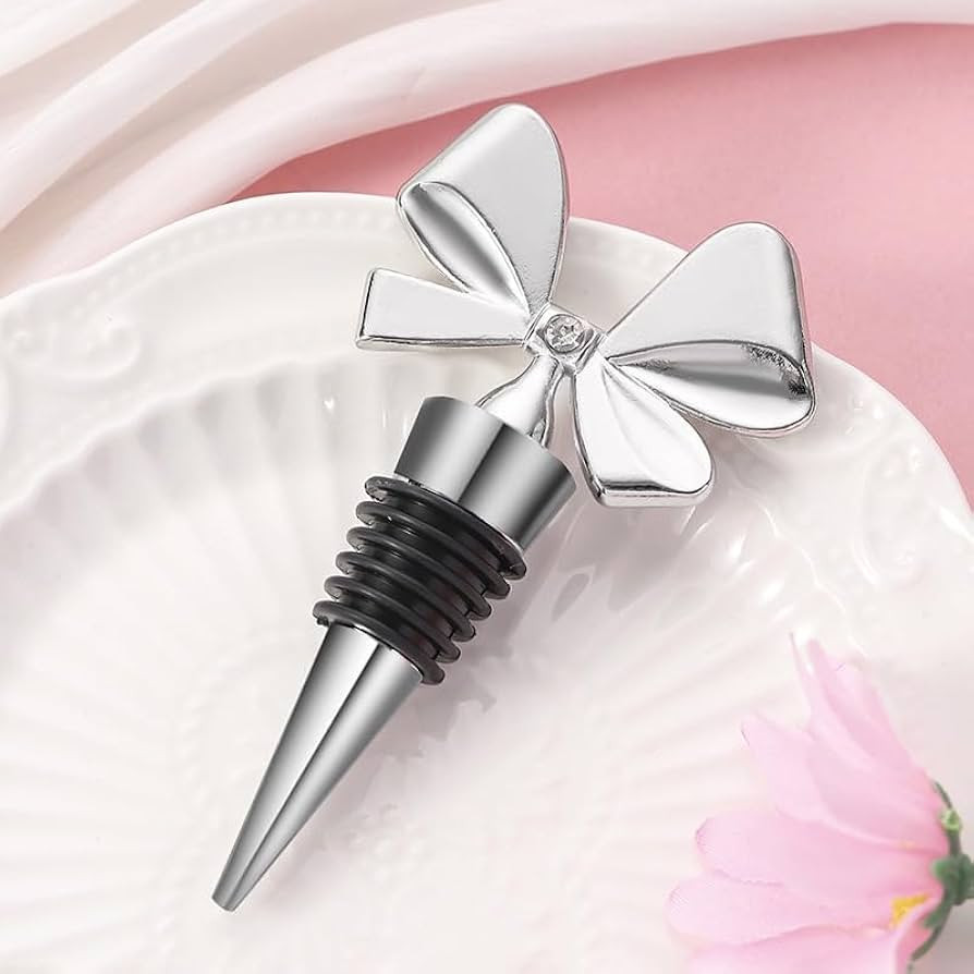 2 Pack Bowknot Wine Bottle Stoppers, Holiday Decor - zinc alloy Decorative Wine Stoppers - Wine G... | Amazon (US)