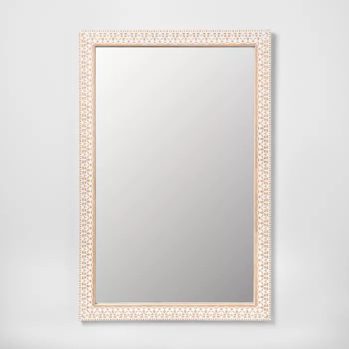 Carved Wood Decorative Wall Mirror Natural - Opalhouse™ | Target