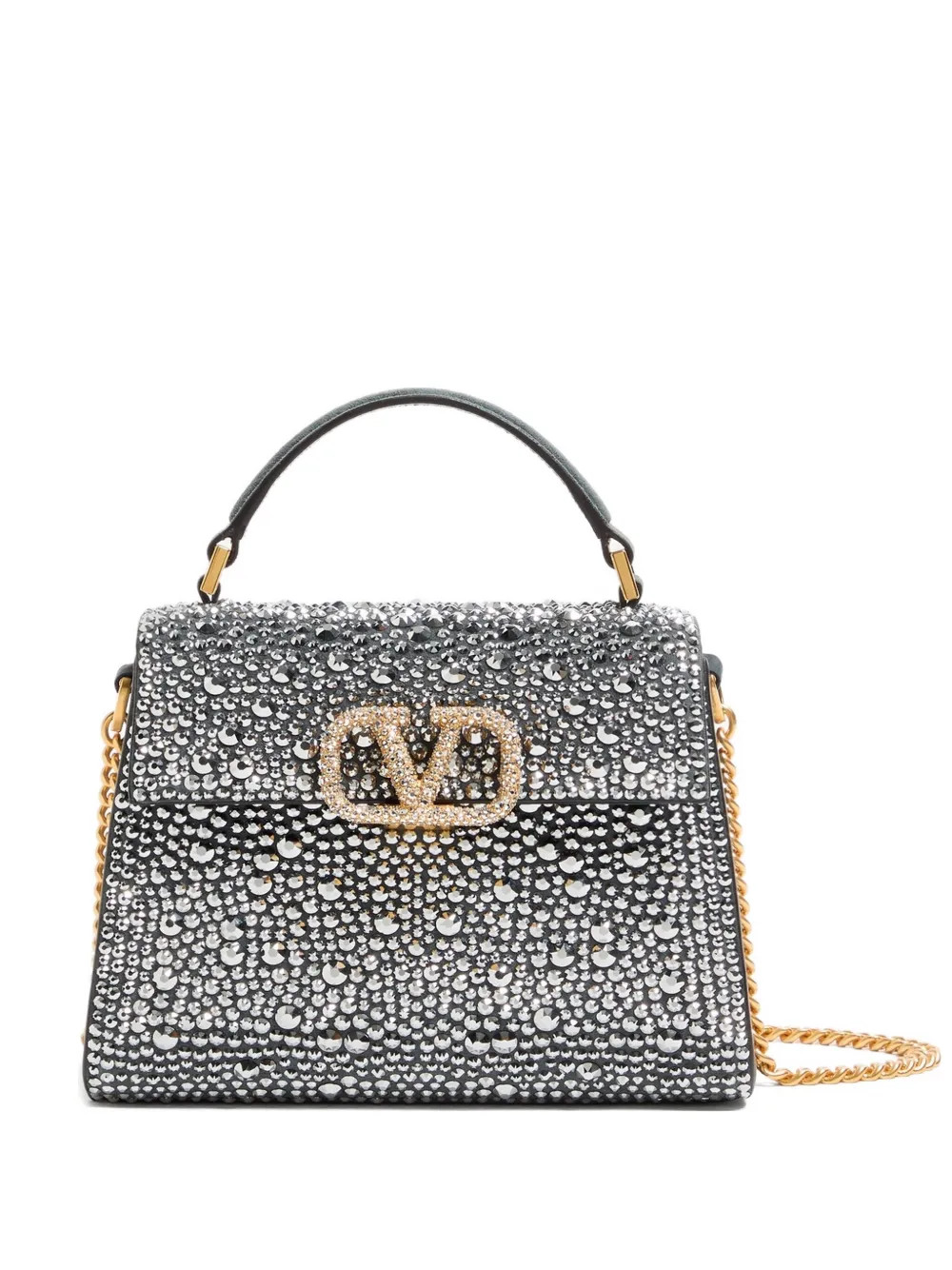 Valentino Garavani Mini VSLING VLogo Signature Shoulder Bag | Silver | FARFETCH ID | Farfetch Global