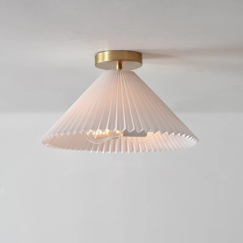 Delphine Linen Flush Mount | Wayfair North America