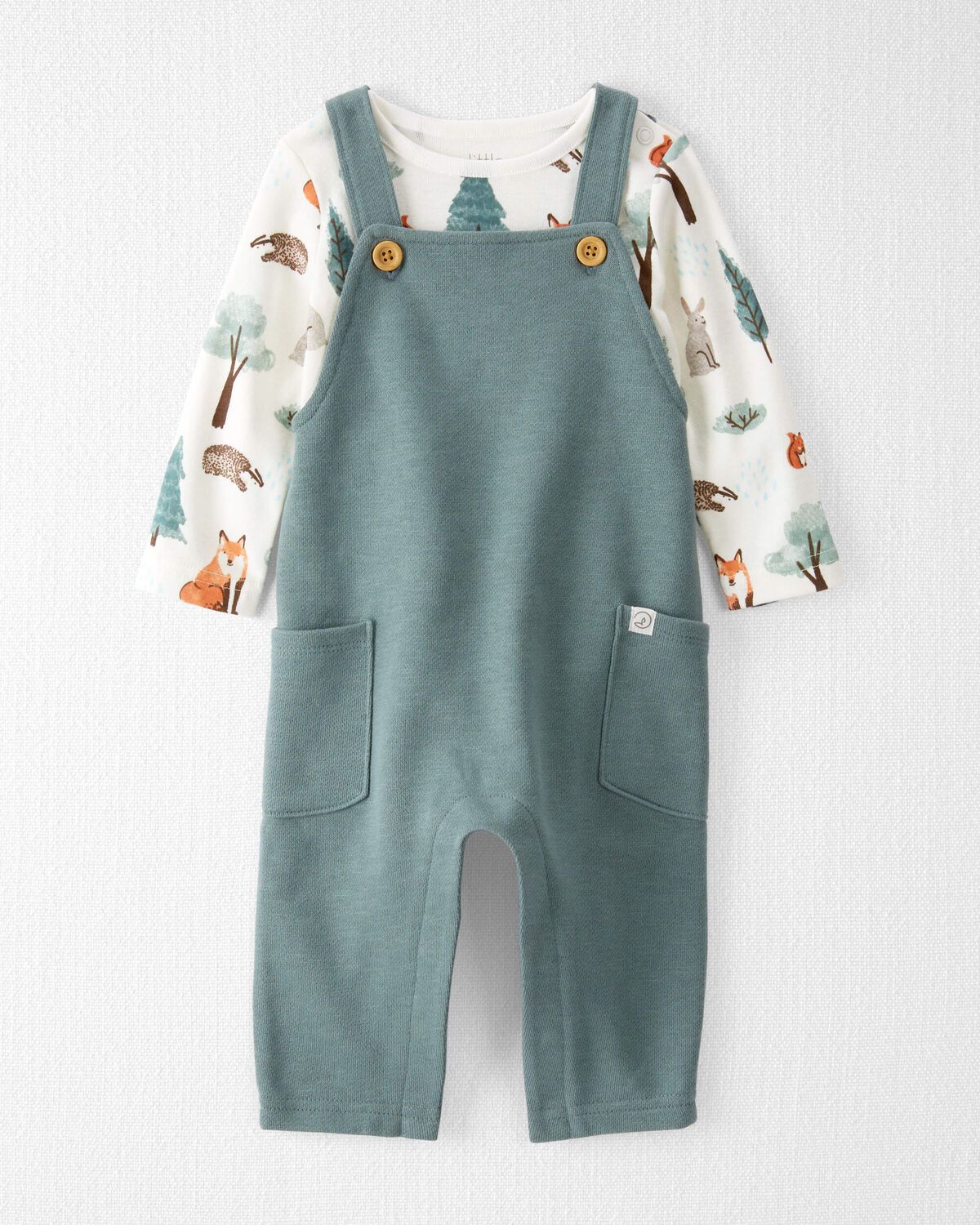 Baby Organic Cotton Overalls Set in Woodland Animals
 - Little Planet | Carter's | Carter's Inc