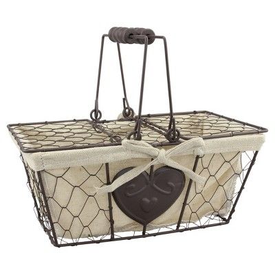 Metal Basket with Lid 5.5" x 11" Taupe - CKK Home Décor | Target