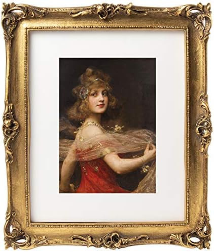 ASOWIN 8x10 Gold Retro Picture Frames with Embossed Furnishing, Vintage Photo Frame 5x7 with Whit... | Amazon (US)