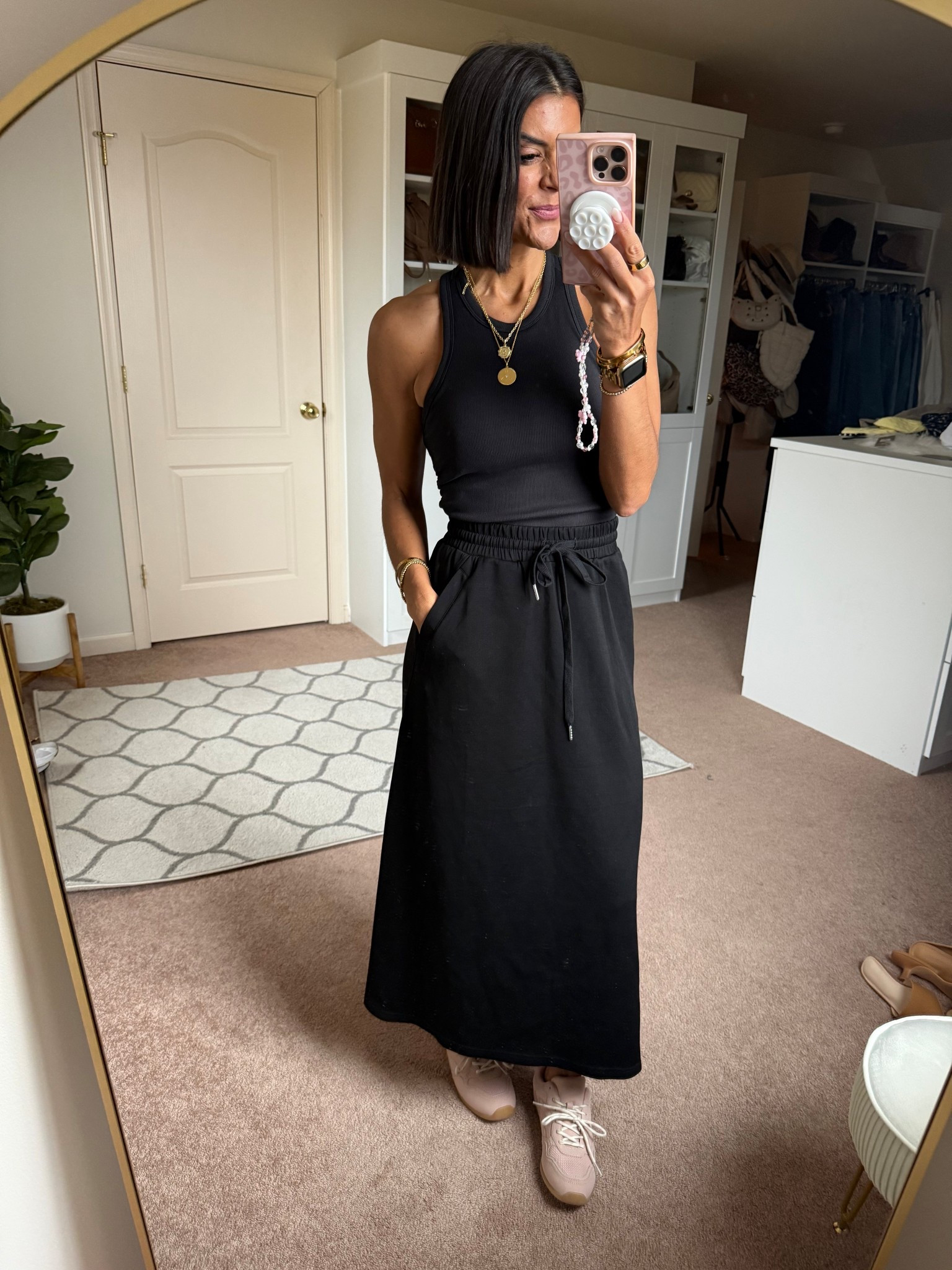 Got another color in these Walmart sneakers! Tts 
Size xs in tanks, size small in skirt 