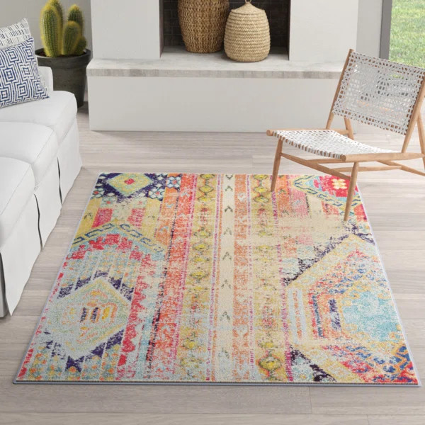 Newburyport Orange/Blue/Pink Area Rug | Wayfair North America