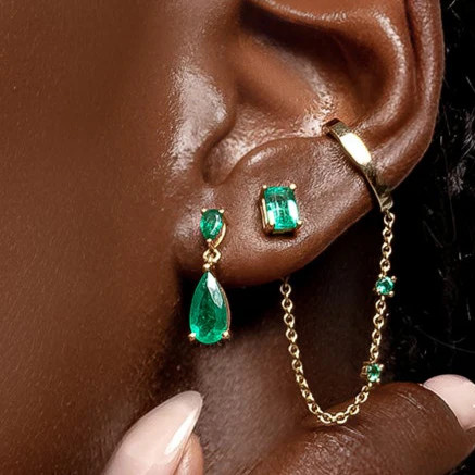 Pear Drop Emerald Studs | ISA GRUTMAN