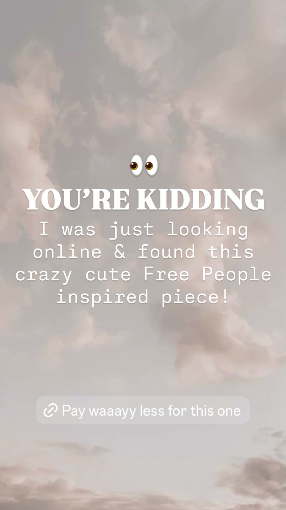 👀 
YOU’RE KIDDING I was just looking online & found this crazy cute Free People inspired piece!