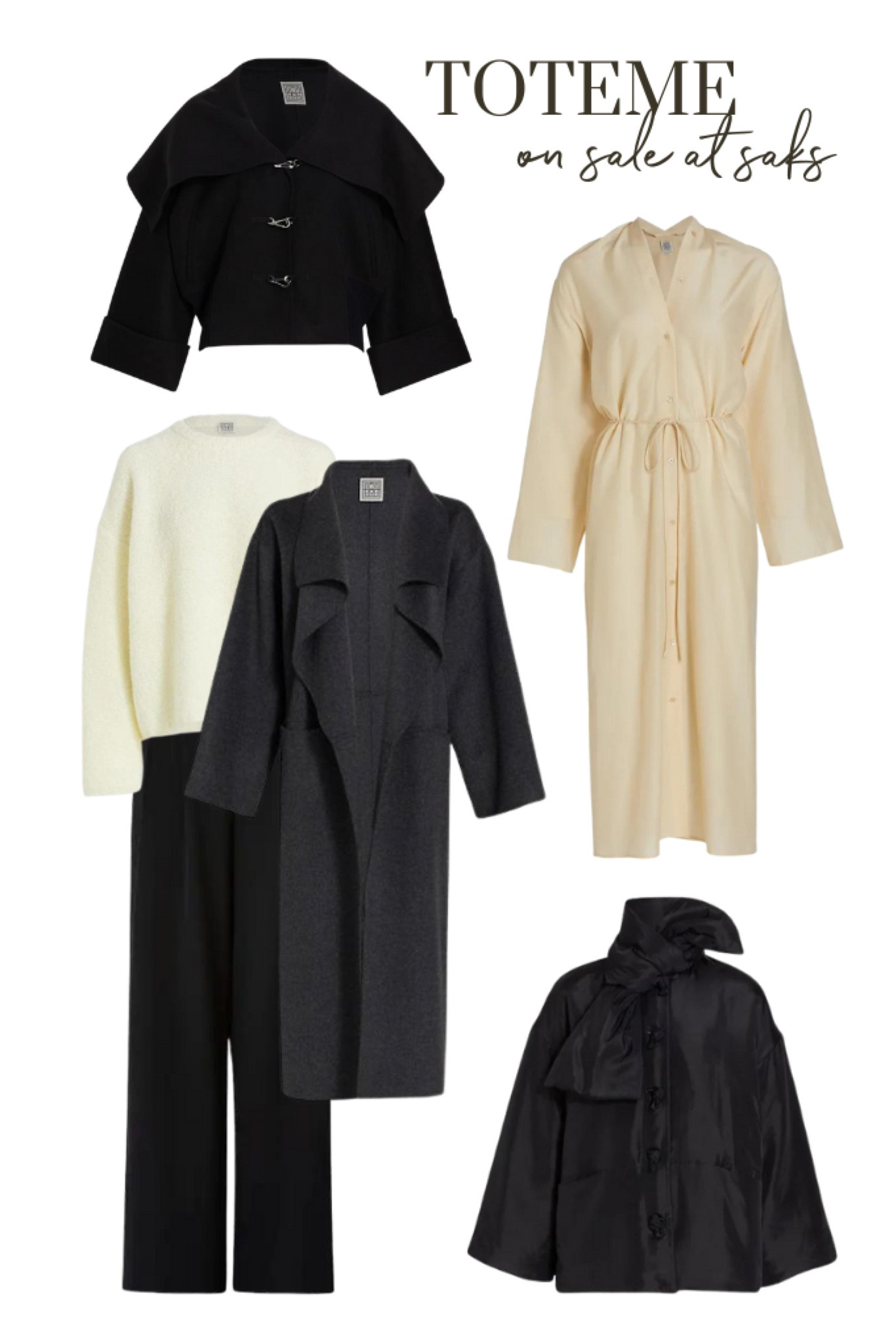 I hopped on the #toteme bandwagon this year, and am never getting off! All of these pieces are on (major!) sale at #Saks right now; some upwards of 50% off! 

#LTKHoliday #LTKFind #LTKsalealert